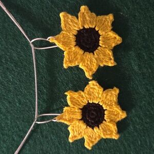 Sunflower Crochet Earrings
